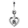 Trendy Jeweled Heart Belly Ring - Elegant Body Jewelry for Online Shoppers