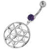 Trendy Jeweled Navel Belly Ring - Dazzling 925 Sterling Silver & Zirconia!