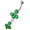 Radiant Jeweled Belly Ring - 316L Surgical Steel & Sterling Silver Charm