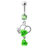 Elegant Silver Jewel Belly Ring: Dazzling Cubic Zirconia Charm