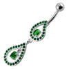 Trendy Pear-Shaped Jeweled Belly Ring - Stylish 14g Surgical Steel!