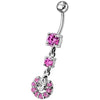 Trendy Floral Sterling Silver Belly Ring - Dazzle Your Style!