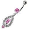 Elegant Royal Jeweled Dangling Belly Ring - Vintage Charm & Quality Design