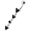 Trendy Jeweled Dangling Curved Belly Ring - Sparkle in Style!