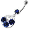 Trendy Jeweled Roses Belly Ring - Chic Surgical Steel & Sterling Silver Design!