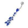 Trendy Multi-Stone Curved Belly Ring – Stylish Surgical Steel Accessory