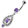 Elegant Royal Jeweled Dangling Belly Ring - Vintage Charm & Quality Design