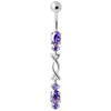 Sparkling Candy Jeweled Belly Ring - Dazzle with 925 Silver & Zirconia!