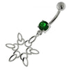 Enchanting 925 Sterling Silver Snowflake Belly Ring with Cubic Zirconia Charm