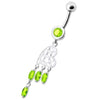 Trendy Heart Dangling Banana Belly Ring - Sterling Silver & Surgical Steel