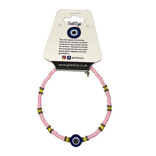 Enchanting Evil Eye Bracelet: Protective Yellow Beads for Good Luck & Style