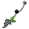 Elegant Jeweled Belly Ring – Fancy Grapes Design in Sterling Silver!