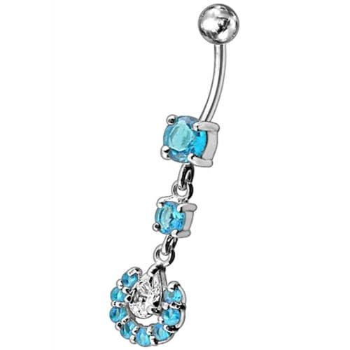 Trendy Floral Sterling Silver Belly Ring - Dazzle Your Style!