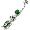 Trendy Jeweled Cat Belly Ring - Dazzling Sterling Silver Charm!