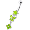 Trendy Multi Flower Jeweled Belly Ring - Dazzle Your Style!