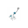 Sparkling Jeweled Elephant Belly Ring - Trendy 14g Surgical Steel Accessory