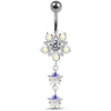 Trendy Jeweled Star Belly Ring - Surgical Steel & Sterling Silver Delight!