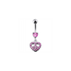 Trendy Jeweled Heart-Shaped Silver Belly Ring – Dazzle Your Style!