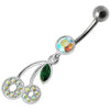 Trendy Cherry Drop Belly Ring - Elegant Body Jewelry for Fashion-Forward Shoppers!