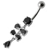 Chic Silver Jeweled Belly Ring - Dazzling Dangling Design for Trendy Shoppers!