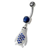 Sparkling Jeweled Penguin Belly Ring - Trendy 14g Surgical Steel Design