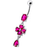 Trendy Sterling Silver Flower Belly Ring - Elegant Body Jewelry for Shoppers!