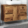 Rustic Charm: 80cm Engineered Wood Bathroom Cabinet in Old Wood Finish