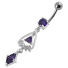 Trendy Triangled Jewel Belly Ring - Stylish 316L Surgical Steel Accessory