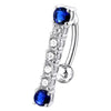 Trendy Jeweled Reverse Belly Ring - Stylish 14g Surgical Steel & Silver Charm