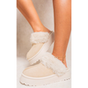 Chic & Cozy: Kelly Faux Fur Trim Chunky Platform Slippers for Stylish Comfort!