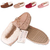 Nordvek Cozy Sheepskin Suede Moccasin Slippers - Non-Slip Comfort