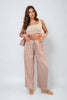 Chic Ella Gold Spot Pleated Trousers: Elegant Comfort with Drawstring Fit!