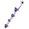 Trendy Jeweled Dangling Curved Belly Ring - Sparkle in Style!