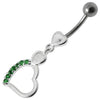 Trendy Heart Charm Surgical Steel Belly Ring - Dazzle & Shine!