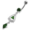 Trendy Triangled Jewel Belly Ring - Stylish 316L Surgical Steel Accessory