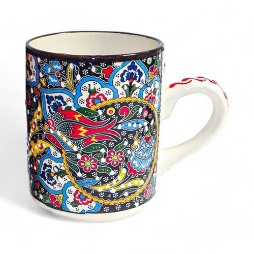 Luxury Handmade Scarlet Blue Tulip Ceramic Mug - Perfect for Coffee Lovers!