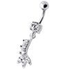 Trendy Sterling Silver Curved Bar Belly Ring - Dazzle in Style!