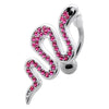 Trendy Multi Jeweled Snake Belly Ring - Dazzling 925 Sterling Silver Charm