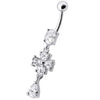 Trendy Sterling Silver Flower Belly Ring - Elegant Body Jewelry for Shoppers!