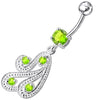 Trendy Sterling Silver Dangling Belly Ring - 316L Surgical Steel