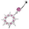 Trendy Silver Star Jeweled Belly Ring - Sparkle with Every Move!