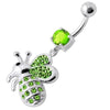 Sparkling Jeweled Honey Bee Belly Ring - Elevate Your Style Today!