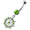 Trendy CZ Jeweled Circle Dangling Banana Belly Ring - Shop Now!