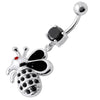 Sparkling Jeweled Honey Bee Belly Ring - Elevate Your Style Today!