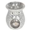 Large Silver Crackle Oil Burner