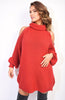 Chic Bria High Neck Oversized Open Shoulder Knit Jumper - Winter Essential!