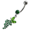 Elegant Jeweled Belly Ring – Fancy Grapes Design in Sterling Silver!