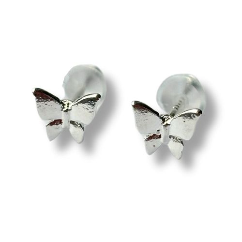 Charming Little Butterfly Silver Stud Earrings - Perfect Gift for Her!