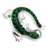 Trendy Jeweled Lizard Reverse Belly Ring - 316L Steel & Sterling Silver Charm