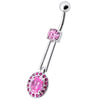 Elegant Sterling Silver Belly Ring - Royal Design & Surgical Steel Gem!